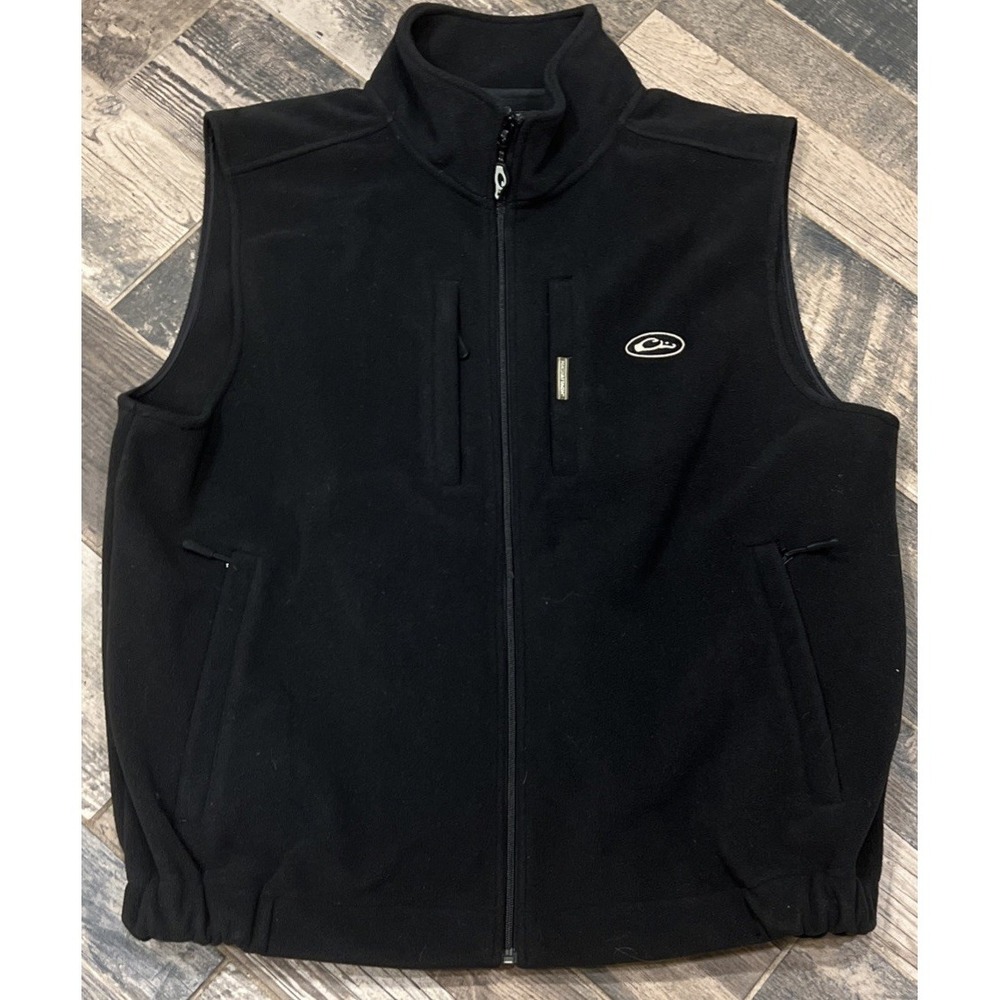Drake‎ Waterfowl Systems Vest Men's Black Fleece Magnattach Zip Pockets Size 3XL